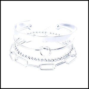 Gold Plated Cuff Bracelets Stack Set Trendy Elegant Layered Jewelry Women